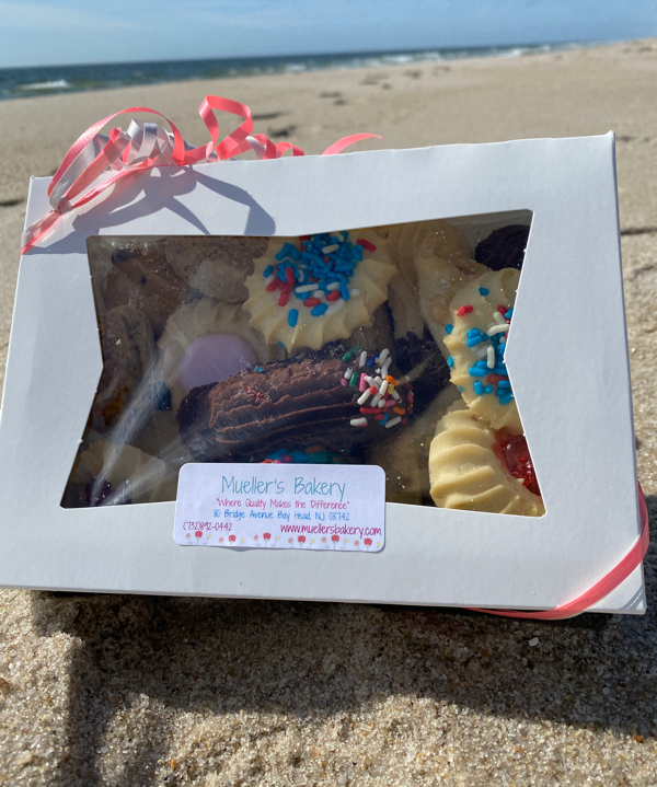 1LB Box Mini Cookies- wrapped with ribbon