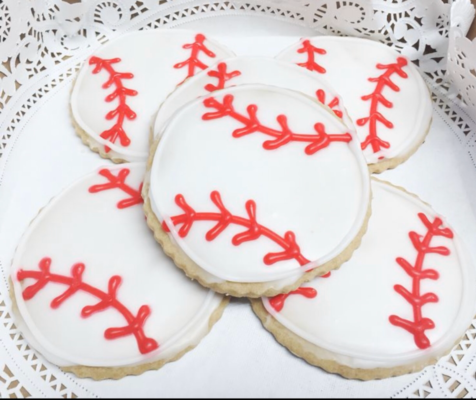 Baseball Fondant Cookie